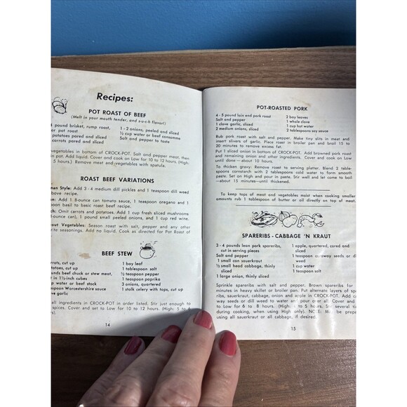 Vintage Rival Crock Pot Electric Stoneware Cooker Recipes Cookbook Cook Book - Picture 7 of 13